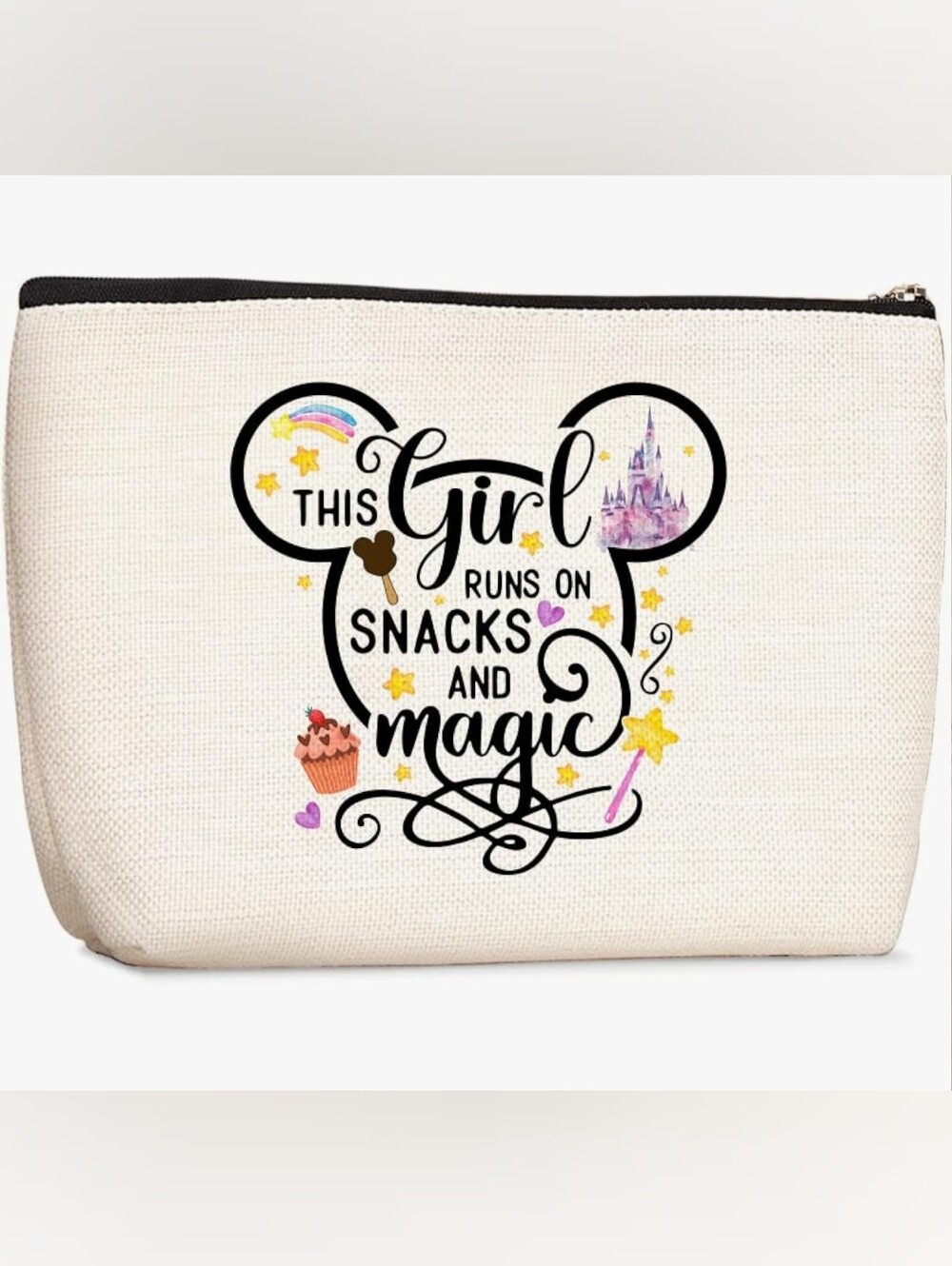 Brand New Girls' Disney World Essentials Canvas Pouch